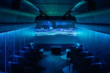 Luxury long-distance train transformed with UST projection