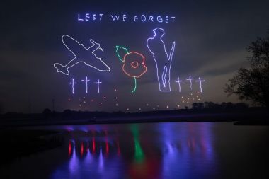 Drone show pays respect to the fallen in remembrance light show