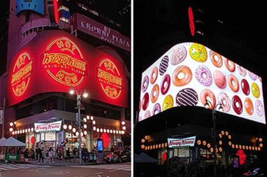 Krispy Kreme stands out with corner-wrapping LED