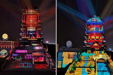 Christie projectors light up Yellow River tower