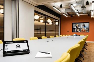 The divisible boardroom with Teams and Zoom at either end