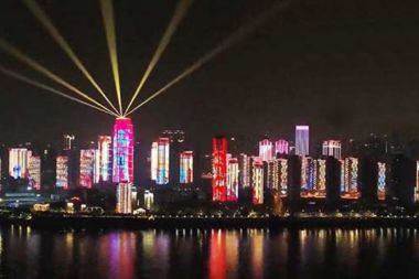Wuhan light show celebrates lifting of lockdown