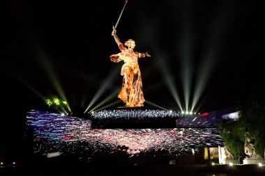 Victory Day celebrated with vibrant statue mapping